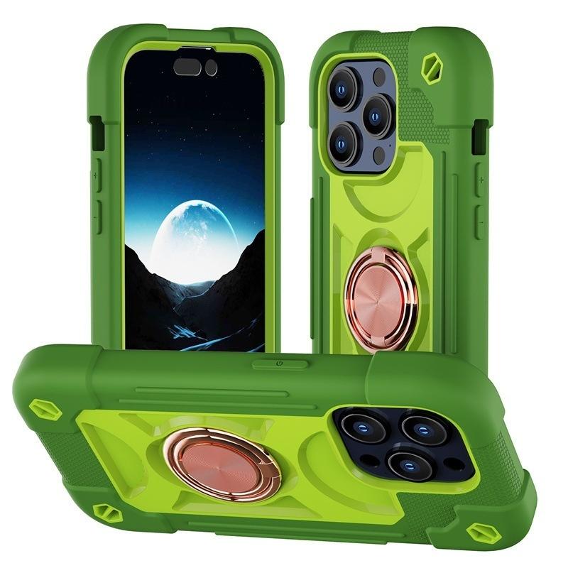 Роскошный Сверхпрочный Чехол-шнурок с Кольцом-держателем для iPhone 17 ProMax 16e PC TPU Бронированный Чехол для iPhone 11 12 13 14 15 16 Pro Max Plus