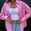 Casual Long Sleeve Shirts Women Solid Slim Streetwear Button Blouse Office Lady Loose Spring Autumn Long Sleeve Tops 21596