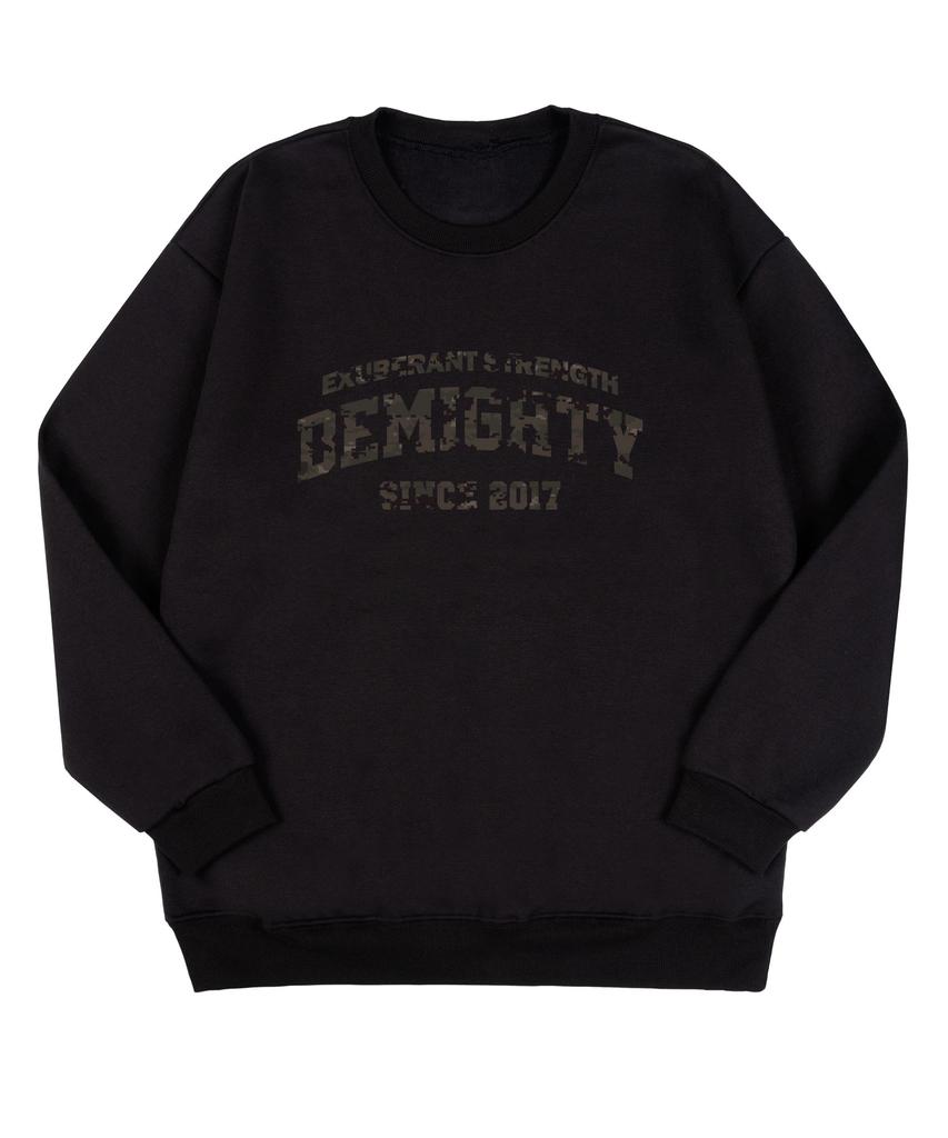 BEMIGHTY Camu Lettering Oversized Brushed Sweatshirt [Melan Grey]