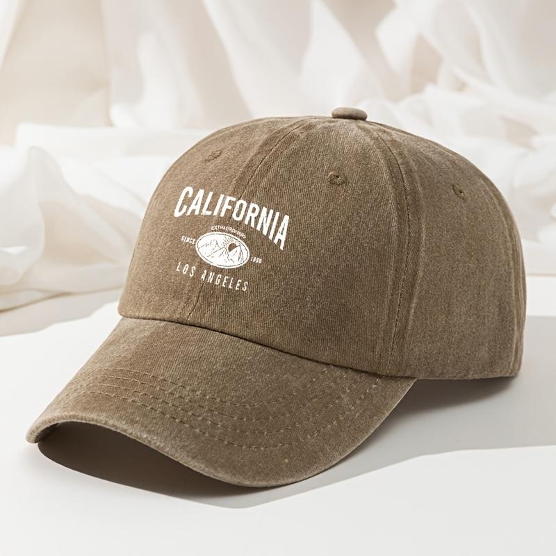 Baseball Hat Outdoor Casual Running Cap Retro Washed Casual Curved Brim Letter Print Baseball Cap