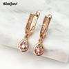SIMJOO Простые серьги в форме сердца с цветным цирконом и серьги из розового золота 585 пробы