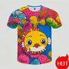 Cartoon Abstract Puffer Fish 3D Printed T Shirt For Men Clothes Funny Ocean Animal Tshirt Fashion Boy Streetwear Cute Kids Tee