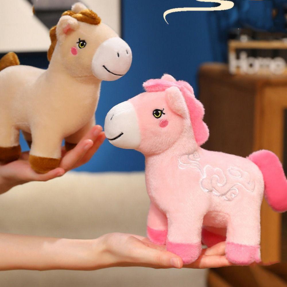 Letter Print Plush Horse Doll 2026 Horse Year Pony Animal Toys Zodiac Horse Figurine  Birthday Gift