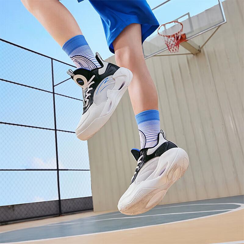 Anta Детские кроссовки Airflow, удобные, универсальные, амортизирующие, прочные, низкие, баскетбольные, детские, белые, черные A312421104-3