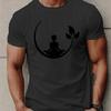 Zen Meditation Yoga Graphic TShirt Men Breathable Cotton Short Sleeve Casual Crew Neck Tee