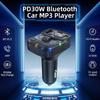 Автомобильное зарядное устройство Bluetooth FM-передатчик 30 Вт PD Dual USB Быстрая зарядка Handsfree MP3-плеер Автомагнитола Аксессуары для автомобильного комплекта