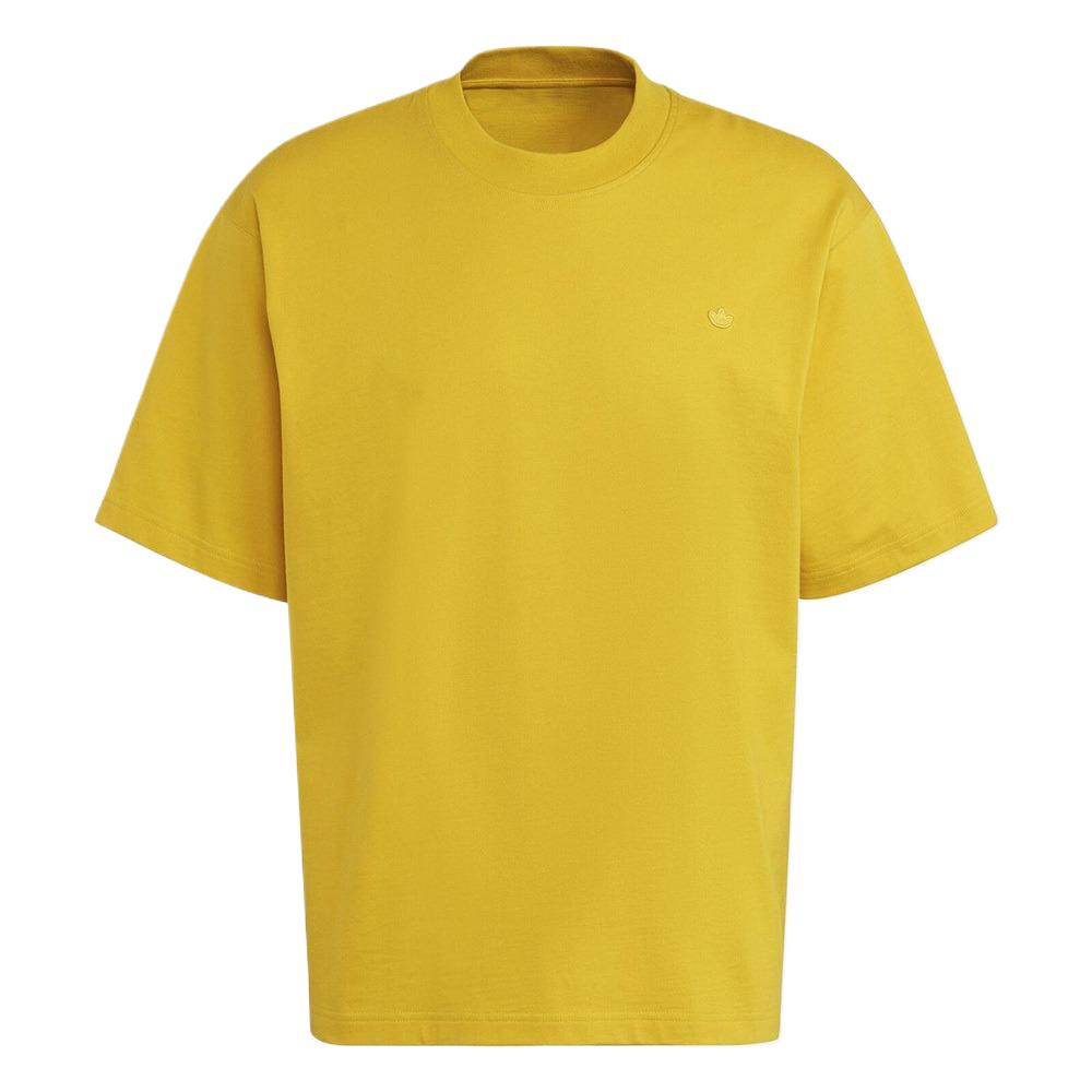 Adidas Solid Color Urban Casual Breathable Heavyweight Short Sleeve T-Shirt Unisex Tops Yellow HC8594