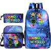 Dandy's World Printed Fashion Children's Pencil Case Messenger Bag Three-piece Set Primary and Secondary School School Bag