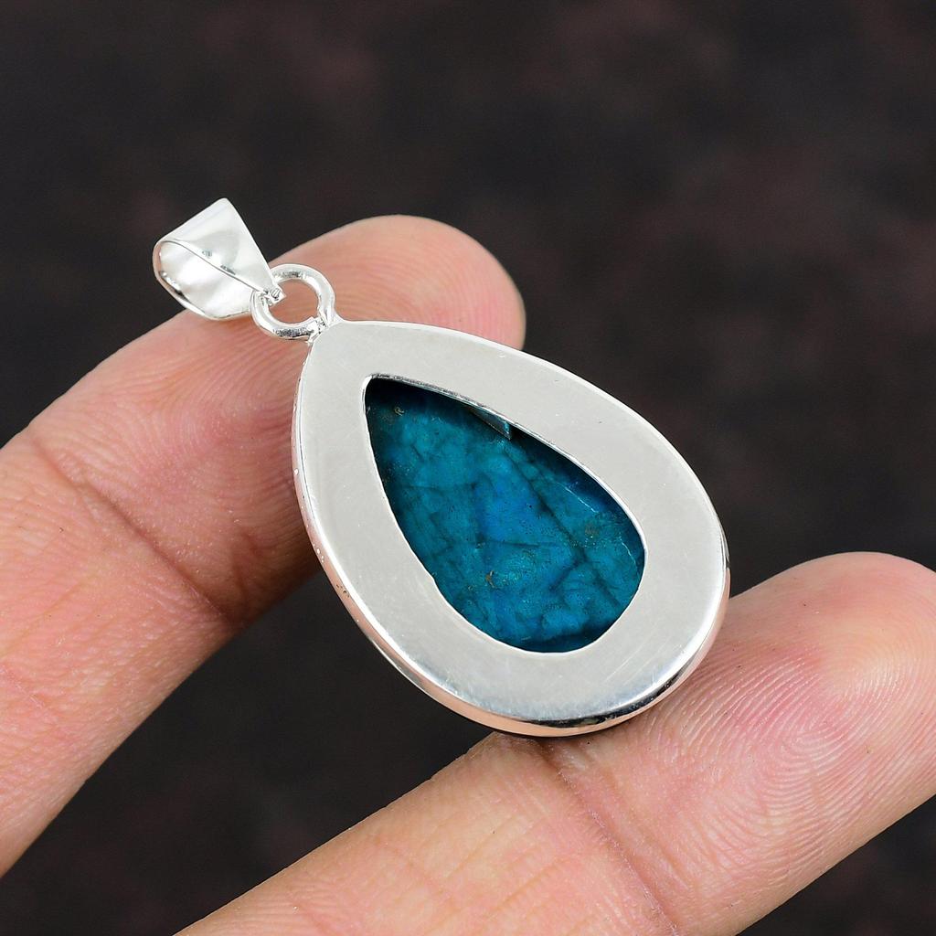 Neon Flash Labradorite Pendant Natural Gemstone Jewelry Statement Pendant 925 Sterling Silver Pendant Handmade Silver Jewelry Gifts For Him