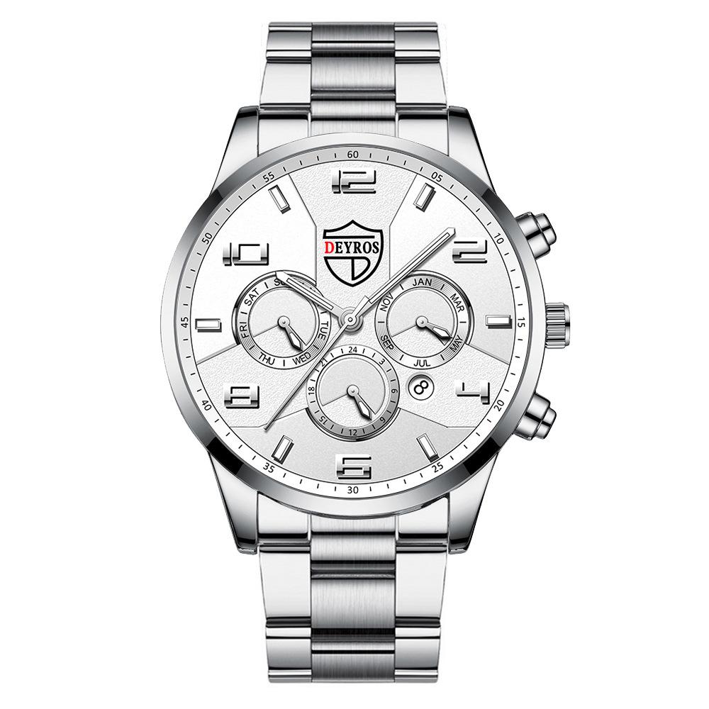 Men'S Fashion Watch Luminous Stainless Steel Men'S Business Calendar Quartz Watch