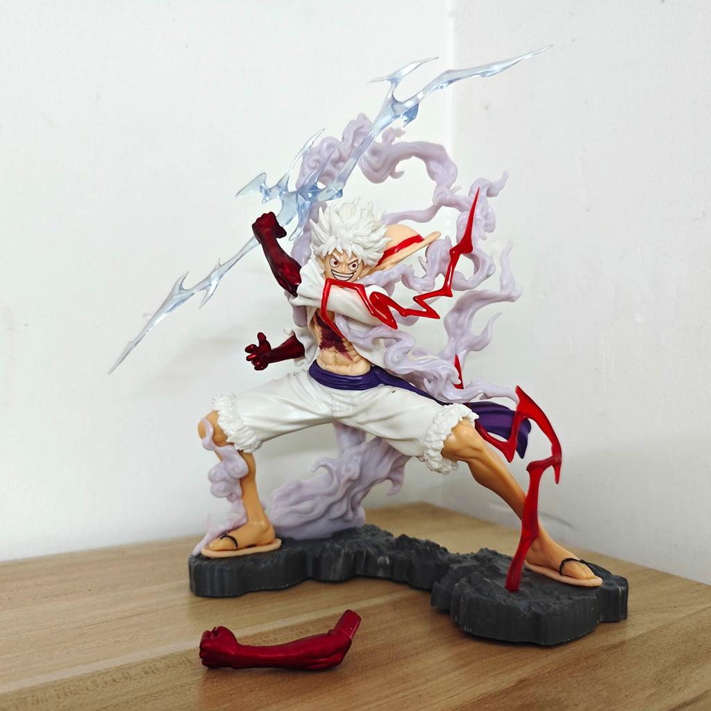 One Piece Статуэтка Луффи Гир 5 Ника Аниме Фигурка Настольная Игрушка Подарок для Мальчиков 28см Гаражные Наборы