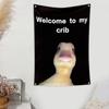 Wall Flag Creative Welcome To My Crib Flag Durable Easy Installation Wall