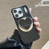 3D Чехол для телефона с милым черным сердечком в горошек, магнитный, для беспроводной зарядки, для iPhone 16 15 14 17 Pro Max, чехол Magsafe Funda