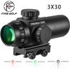 FIRE WOLF 3X30 Prism Scope Compact Hunting Prism Optics 1/2 MOA Waterproof 1000G Shots