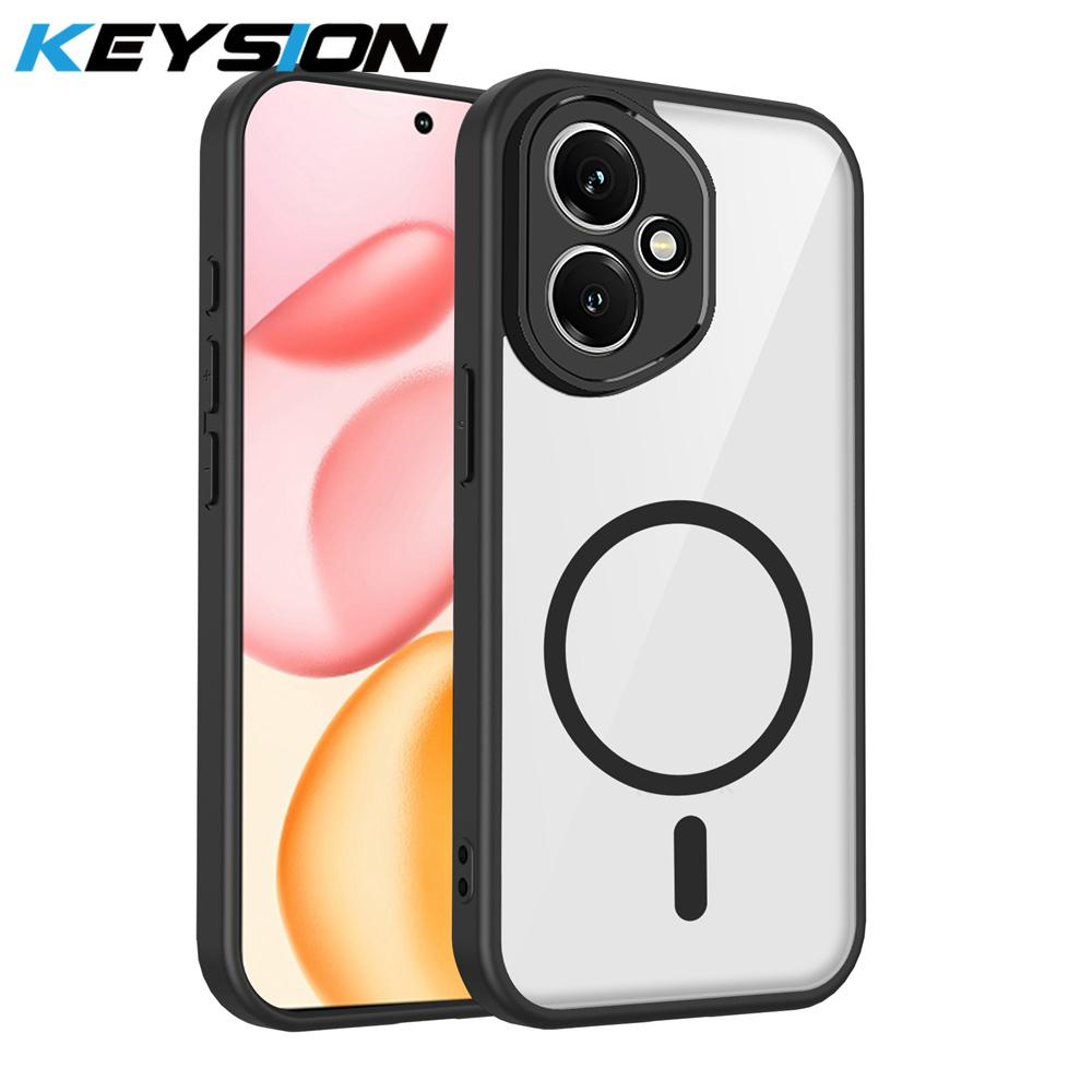 KEYSION Прозрачный магнитный чехол для телефона для HONOR 400 Pro Мягкий силикон+ПК HD Прозрачная противоударная задняя крышка для Honor 400 Lite 5G