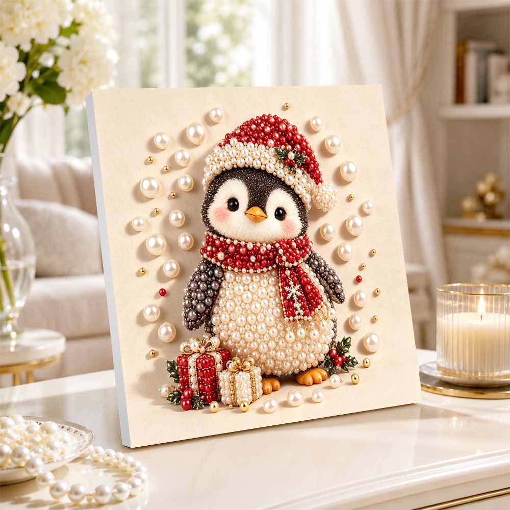 DIY Christmas pearl painting kit for penguin and gift crafts. home wall decoration