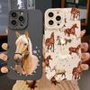 Милый Чехол Для Телефона Из Силикона С Рисунком Лошади Для iPhone 11 12 13 14 15 16 17 Pro Max 17 Air 16E XS X XR 7 8 Plus Ударопрочный Мягкий Чехол