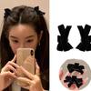 Korean Velvet Bow Hair Clip Claw Clamp Sweet Black Red Bow Small Hair Claw Clip Princess  Headwear Girls Women Hair Claw Clip