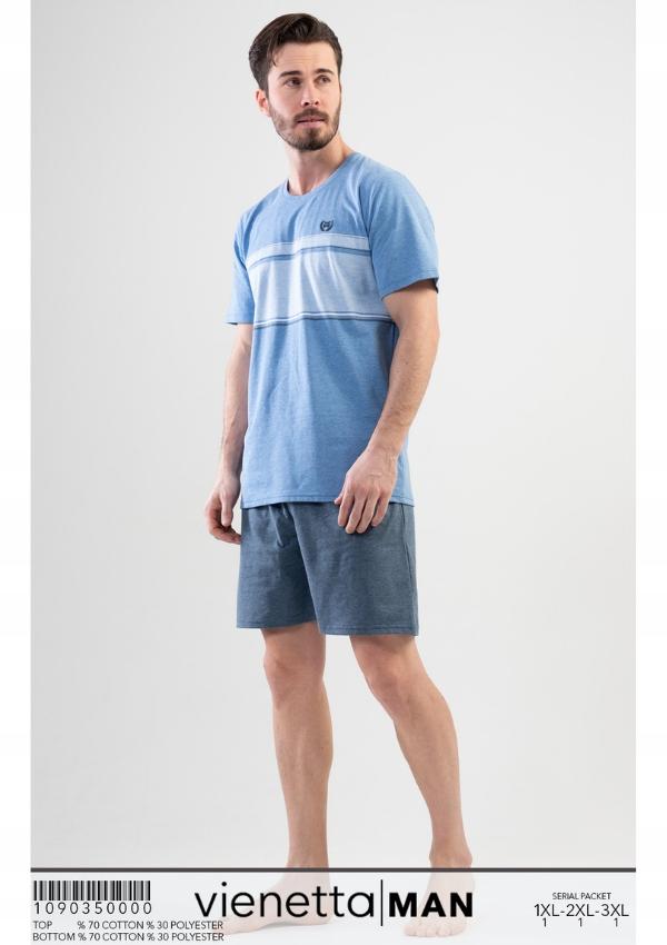 Piżama Męska Bawełniana Krótki Vienetta 1Xl + Size