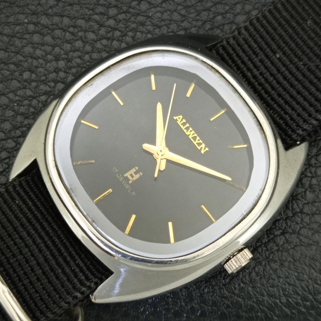 ALLWYN 6300A HAND-WINDING INDIA MENS VINTAGE ORIGINAL DIAL WATCH a706118-1