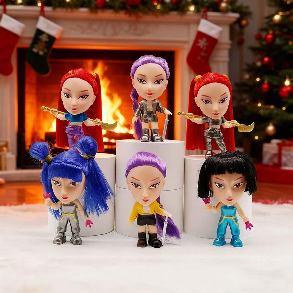 Anime KPop Devil Hunter Doll Vinyl Toy Rumi Mira Zoi Character Vinyl Mask Ornament Toy Birthday Gift Christmas Gifts