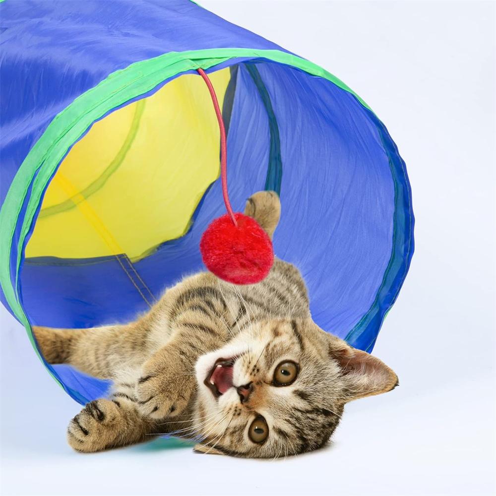 Tubo De Túnel Para Gatos, Túnel Para Gatitos, Juguetes Para Mascotas Para Gatos Aburridos, 2-Hole Juguete Con Agujero De Peek