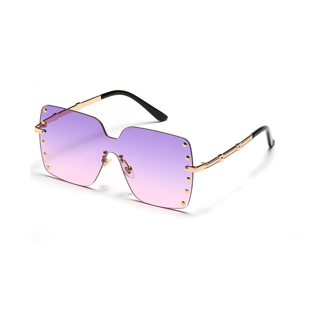 Очки без оправы, квадратные заклепки, солнцезащитные очки в стиле панк-метал, женские солнцезащитные очки, уличные солнцезащитные очки, мужские