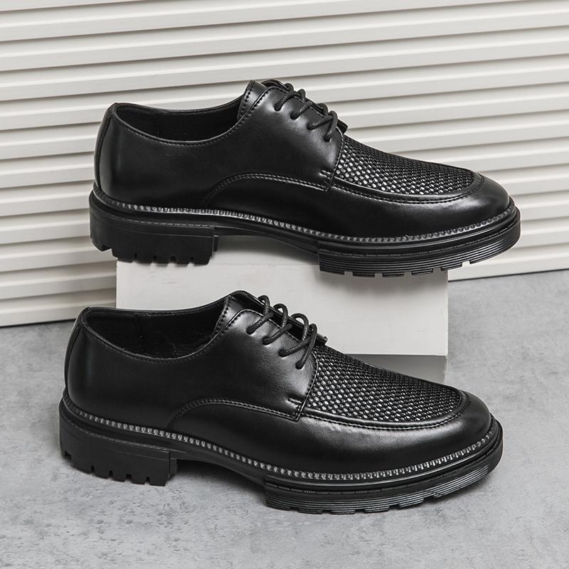 Fashion Men Shoes New Summer Derby Shoes Thick Soles Non-slip Comfortable Fashion Leather Shoes American Busines Travel Shoes Size 38-46