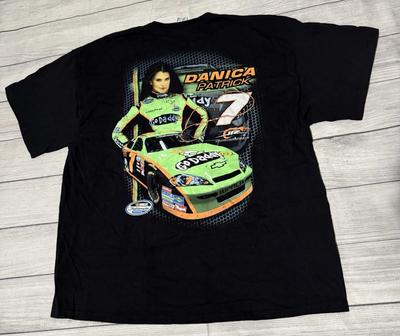 Винтажная футболка Y2K с графическим принтом Danica Patrick Go Daddy NASCAR Размер 2XL Двусторонняя
