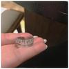 Design Sense Light Luxury Full Diamond Ring, Zircon Super Flash Row Diamond Double Layer Ring Temperament Open Woman