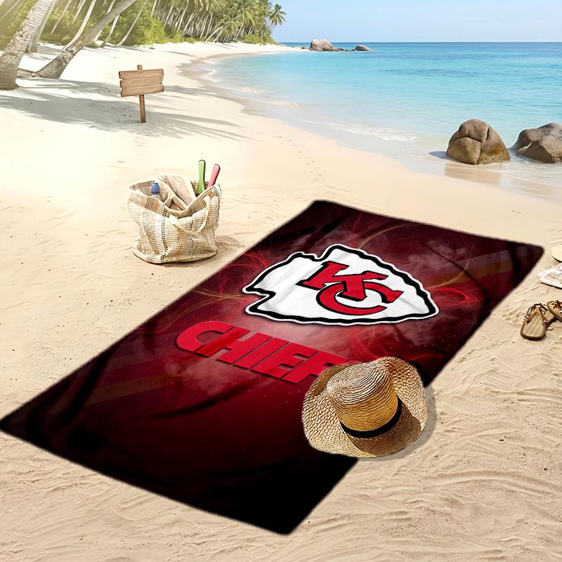 Kansas City Chiefs Print Beach Towel Soft Portable Quick?dry Towel For Pool Summer Vacation Outdoor Sport