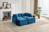Cloud Sofa LoveSeat (Ottoman is not included), Sectional Couch, Upholstered Seat Cushion, Chenille Fabric, Blue, DE5012BL