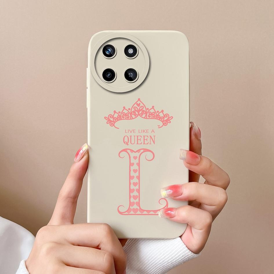 Для OPPO Realme V20 V23 V25 V30 X2 X7 XT Q5 Pro U1 V13 V15 чехол для телефона модный чехол с буквами Короны жидкий мягкий силиконовый матовый противоударный чехол-бампер
