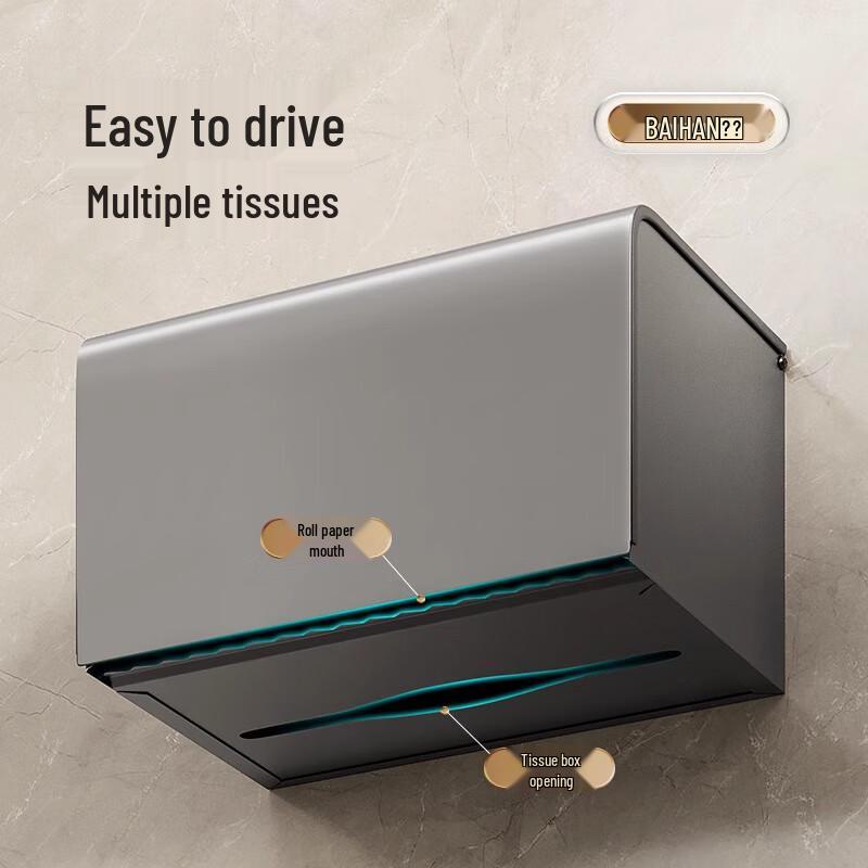 Wall-Mounted Tissue Holder with Storage Shelf