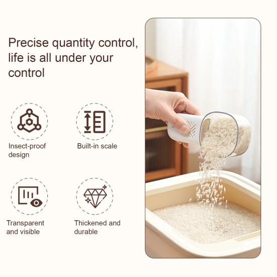 Мерная ложка для кофе Yousheng со съемной ручкой, прозрачная шкала, контейнер для хранения зерен, чая, сахара, инструментов бариста, без посыпки, совок для риса