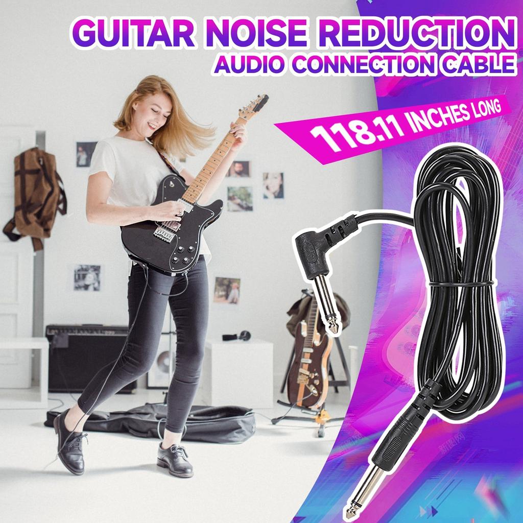 3-meter Long Connecting Cable, Guitar Bass Noise Cancelling Cable, Audio Connecting Cable