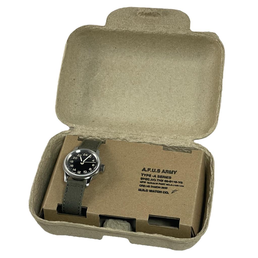 Военный тип Черно-зеленый тканевый ремешок M.R.M.W. Мужские часы, A-11, 24-часовой формат, Циферблат,