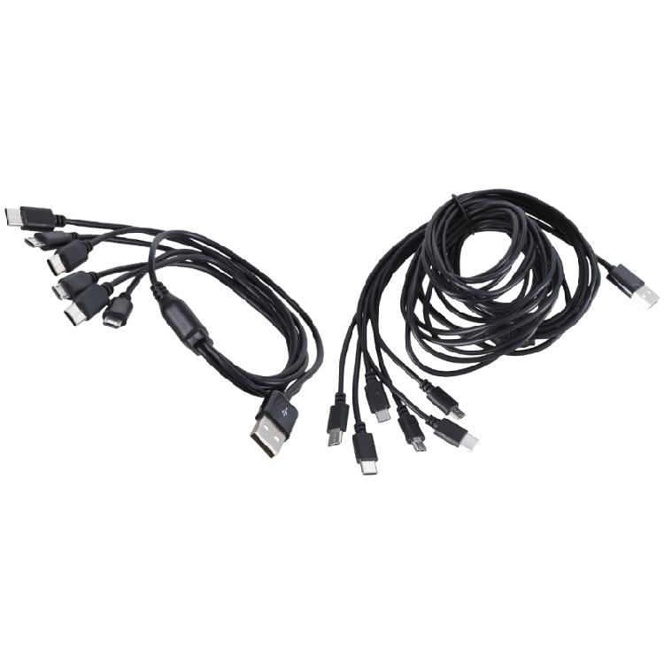 Эффективный USB-кабель для зарядки, шнур питания с разъемами USB 5Pin и Type C для одновременной зарядки шести устройств