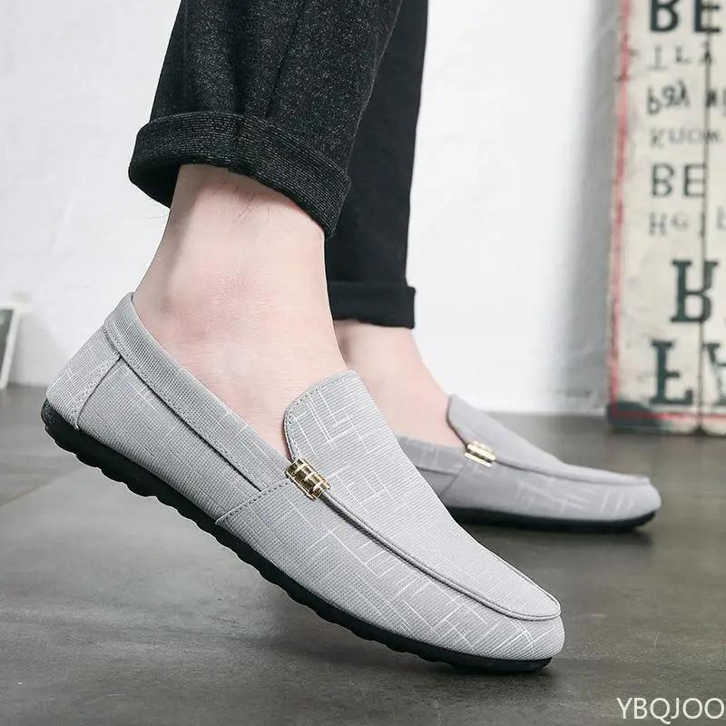 Модная мужская повседневная обувь для ленивых Низкий вырез Дышащие балетки Трендовая универсальная обувь с круглым носком Легкая нескользящая Мужская обувь Homme Zapatos