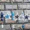3Pcs/Set Wood Crafts Mediterranean Starfish Hung Fish Nautical Decor Hang Decorated Marine Pendant