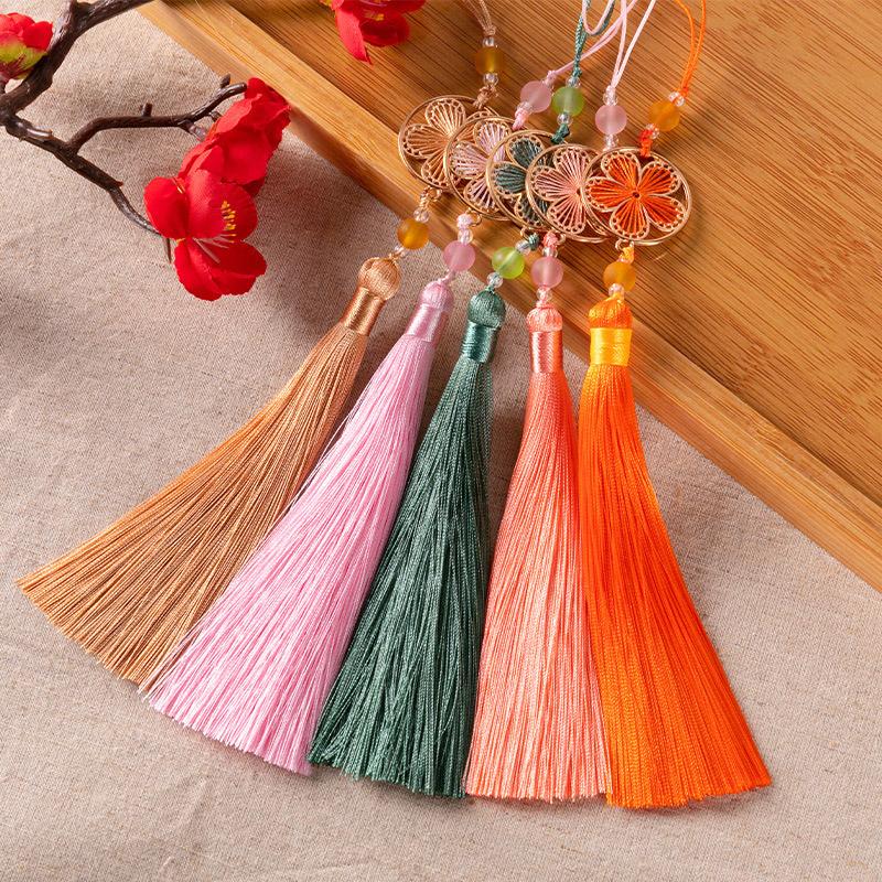 Retro Tassels Pendant Polyester Tread Silk Tassel Thousand Leaf Peach Blossom Curtain Clothes Bag Fan Crafts DIY Accessories