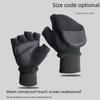 Unisex Winter Warm Half-Finger Flip Sports Cycling Touchscreen Non-Slip Polar Fleece Gloves