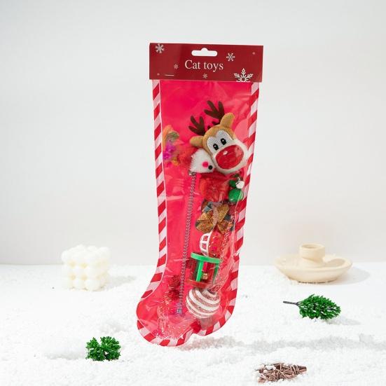 1 Набор Рождественские кошачьи игрушки Кошки Погремушка Мяч Плюшевые мыши Кошачья дразнилка Палочка Котята Снятие стресса Интерактивные игрушки для кошек Игра Тренировка Рождественский подарок