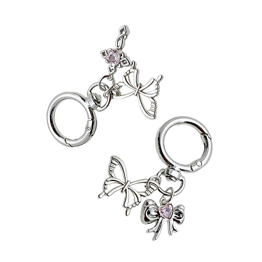 Elegant Butterfly Bows Shaped Keyring Versatile Fashion Accessory for Women Bag Pendant Phone Charm and Keychain