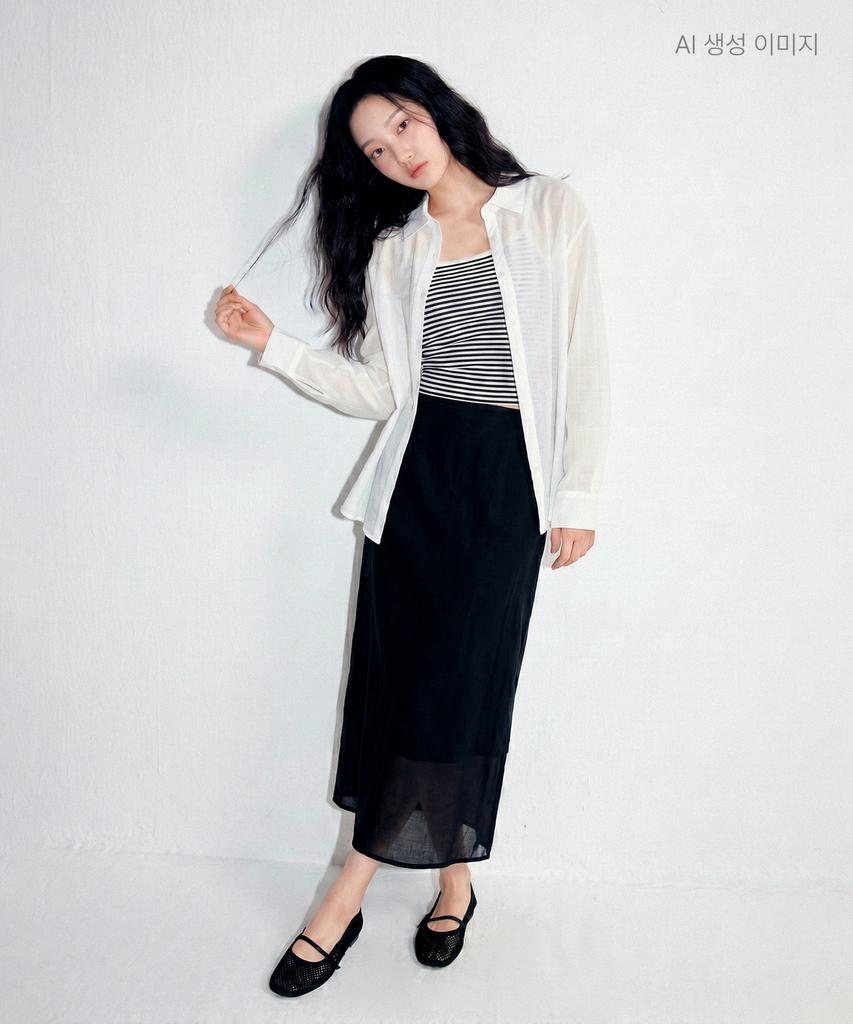 Roem See-Through Long Skirt Rmwhg37S11
