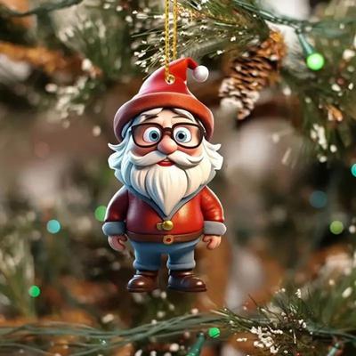 Рождественское украшение Мультяшный снеговик Санта-Клаус Подвеска 2D Акриловое Рождественское украшение для подвешивания на елку для дерева Дома Автомобиля Декора