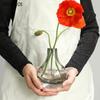 DXUIALOI Nordic Creative Colored Transparent Glass Vase Housewarming Gift Home Living Room Flower Arrangement Vase Decoration