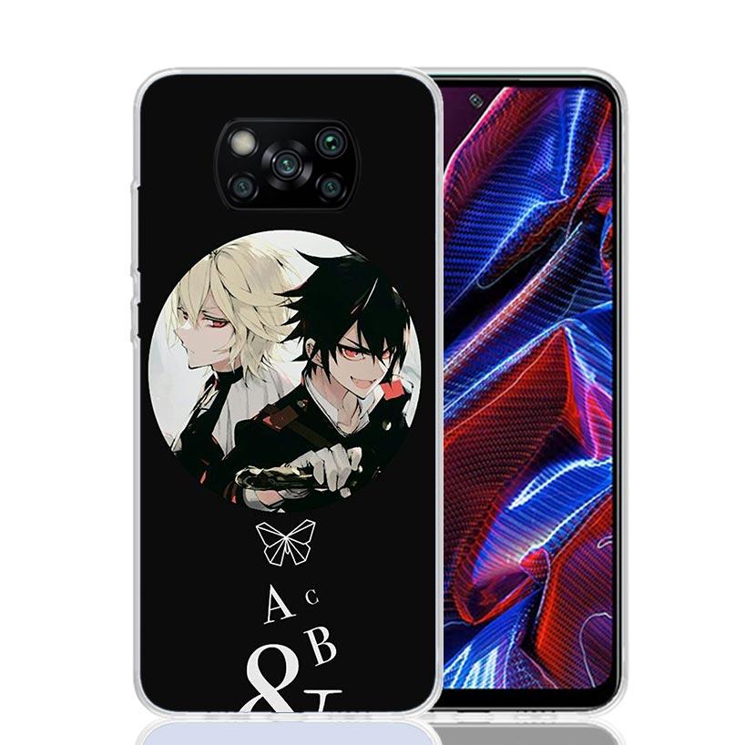 Seraph Of The End Case Phone Cover for Xiaomi Redmi Note 10 9 9S 8 8T 7 5 Pro Mi 12T 11T 10T 9T 12 11 Lite A3 A2 Trend Fundas Mi