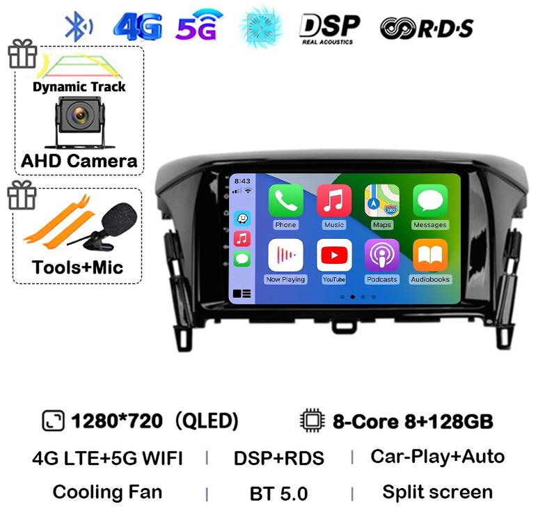 Android 14 Carplay Auto For Mitsubishi Eclipse Cross 2017 2018 2019-2022 Car Radio Stereo Multimedia Video Player Navigation GPS
