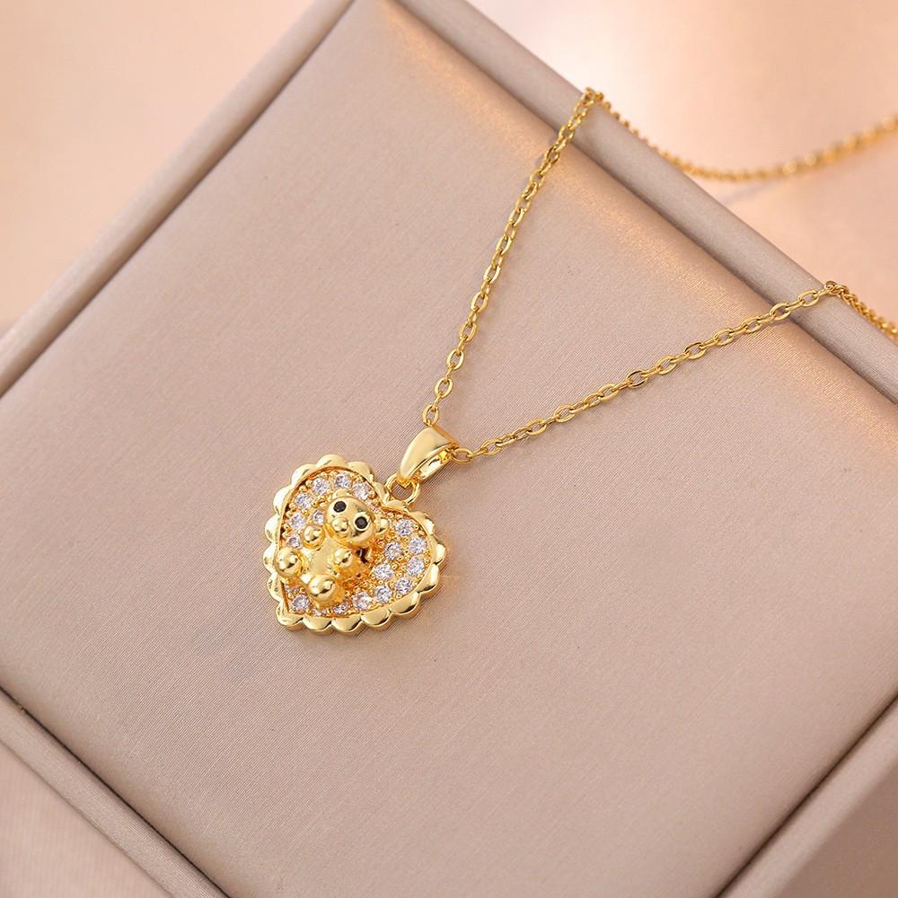 Titanium Steel Twisted Zircon Flower Pendant Ins Style Women Clavicle Chain Fashion Jewelry Necklace Factory Direct
